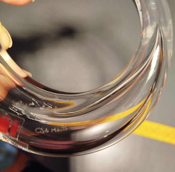 Image 1 of Crystal paperweight, sculptural object by Carlo Moretti, master glassmaker of Murano, Venice