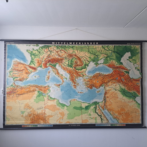 School Map/Wall Map: Mittelmeerländer (Mediterranean Region)