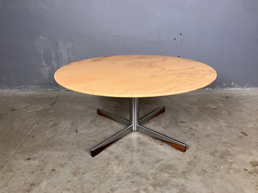 Vintage Coffee Table Marble Chrome Rosewood