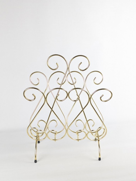 Image 1 of Porte-revue filaire doré 1960