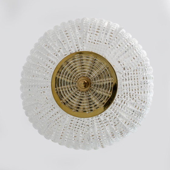 Image 1 of Lampadario a lanterna in vetro di Murano in ottone in stile Art Déco attribuito a Tomaso Buzzi