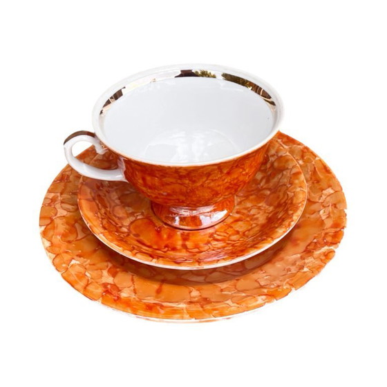 Image 1 of Set da colazione marmorizzato, Wałbrzych, Polonia, anni Settanta.