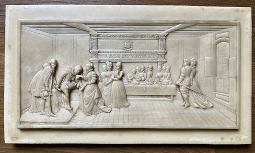 Bassorilievo storico della fontana pietrificante di Saint Nectaire