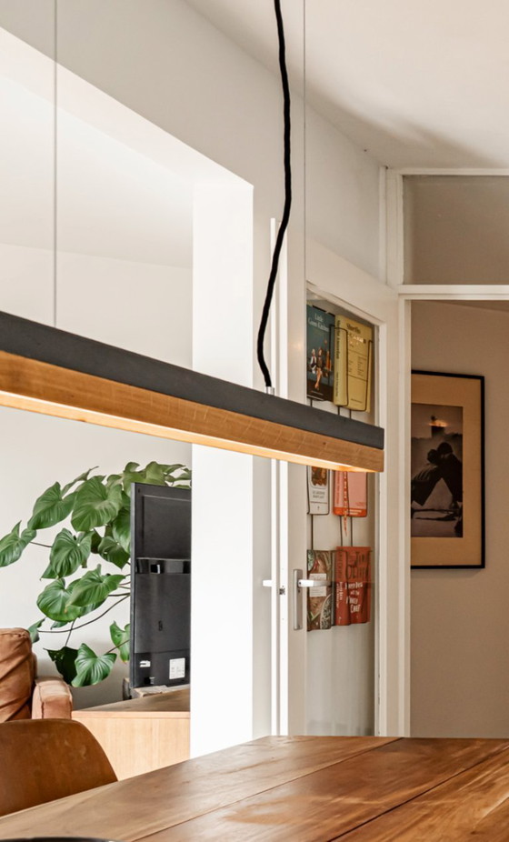 Image 1 of Dark Grey Concrete & Oak Wood Pendant Light