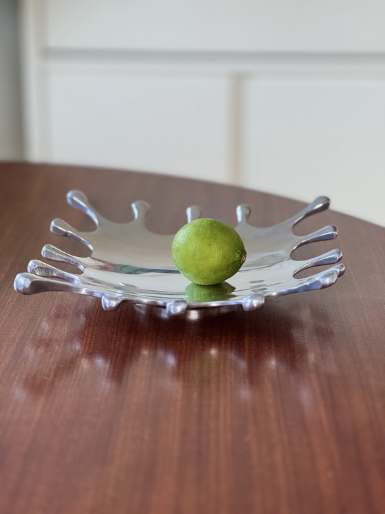 Image 1 of 'Splash' design schaal chroomlook – sculpturaal metaal – modern decor object
