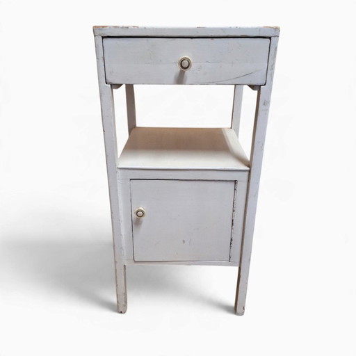 Table de nuit vintage / Meuble avec tiroir et porte