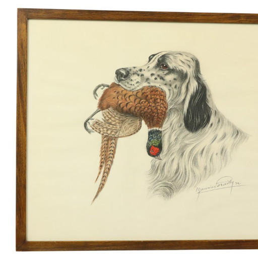 Maurice Brailly Jachthond Grafiek in Kleur