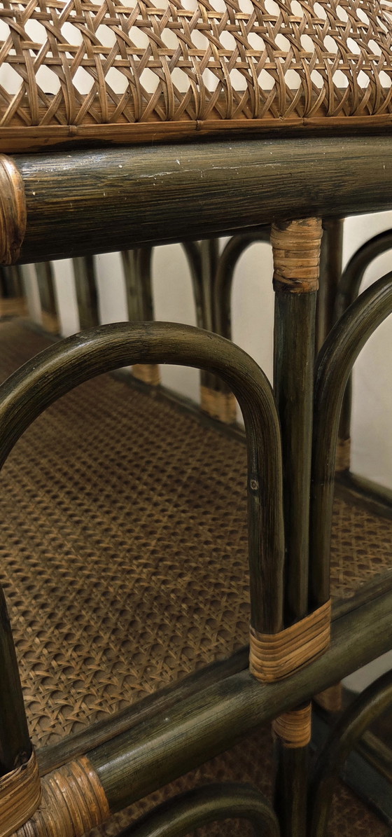 Image 1 of Vintage 1960s rattan shelf