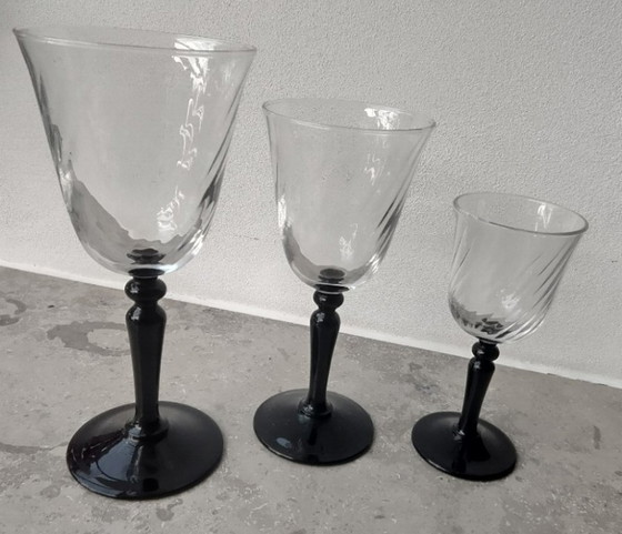 Image 1 of Bicchieri vintage Luminarc Nocturne Swirl