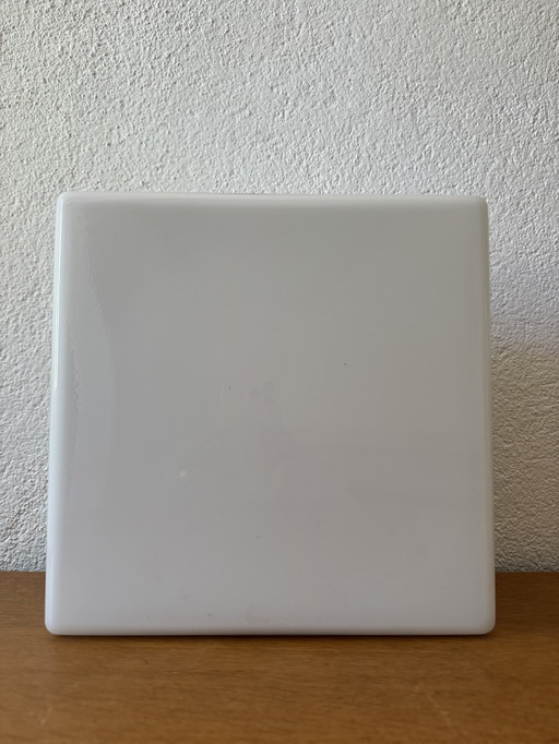 60's white opaline square Lita wall lamp
