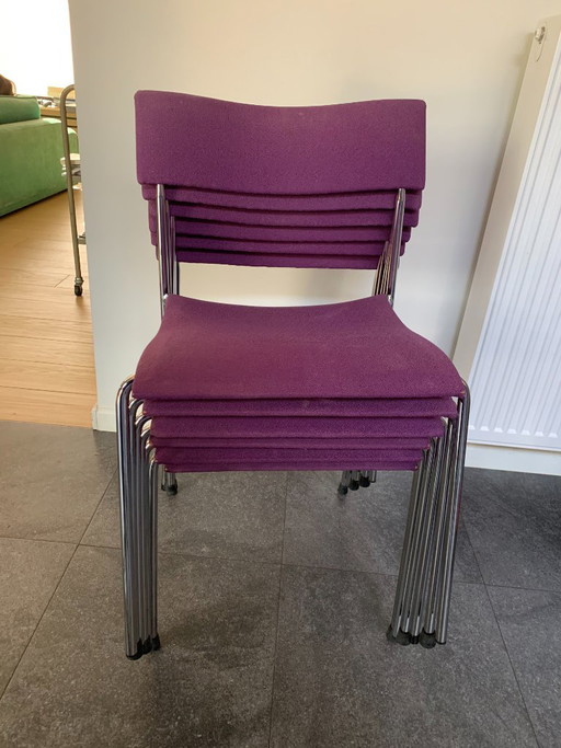 6 lila Lammhults Campus-Stühle – eetkamerstoelen, Textile