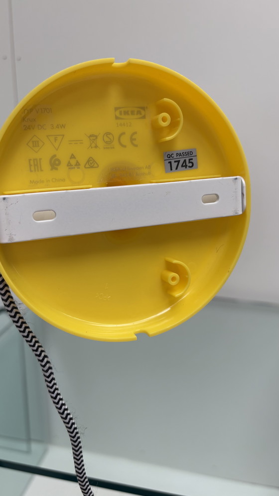 Image 1 of Lampada da tavolo o da parete vintage di design Ikea Krux giallo giraffa