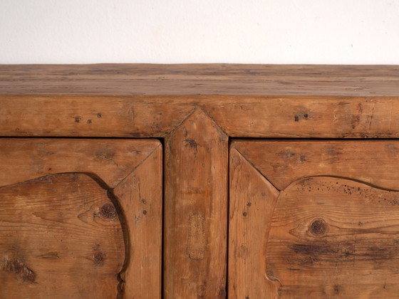 Antique tall sideboard with two doors (c.1920) – High Boards, Wood (photo 21 of 33)