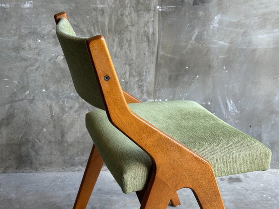 Image 1 of 6x eetkamerstoelen '50 - Nieuw gestoffeerd | Perriand stijl