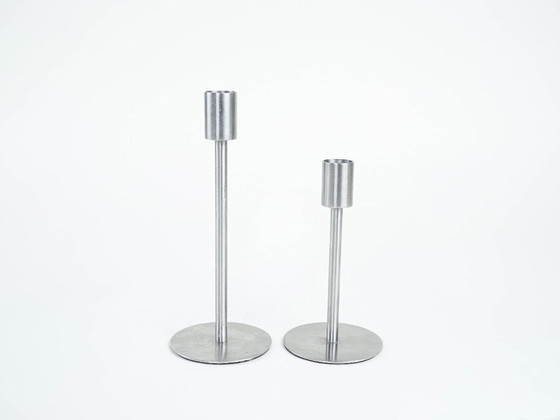 Image 1 of Set aus Metallkerzenständern, dänisches Design, 1970er Jahre, hergestellt in Dänemark