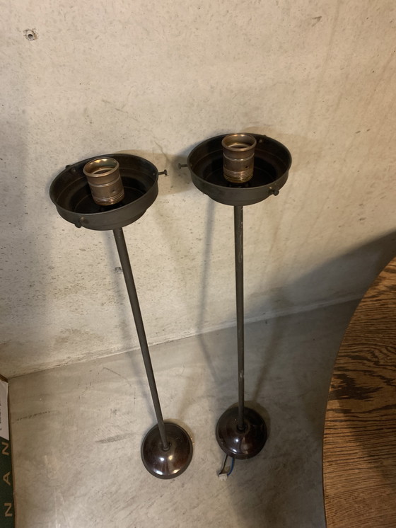 Image 1 of Lampada a sospensione originale vintage in rame rosso e vetro