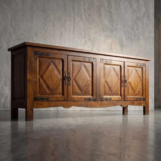 Credenza brutalista francese in rovere, anni '70. – dressoirs, Wood (photo 2 of 7)