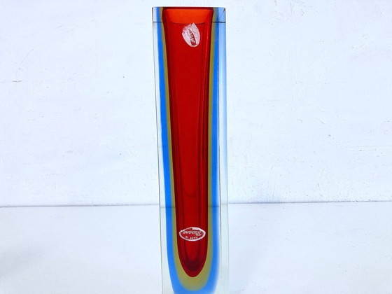 Image 1 of 3 Italian Sommerso vases made of Murano glass by Flavio Poli, 1960s design