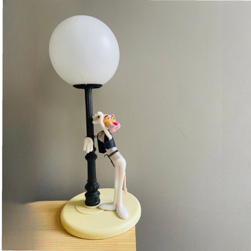 Vintage Italian plastic Pink Pantera table lamp by Nuova Linea Zero