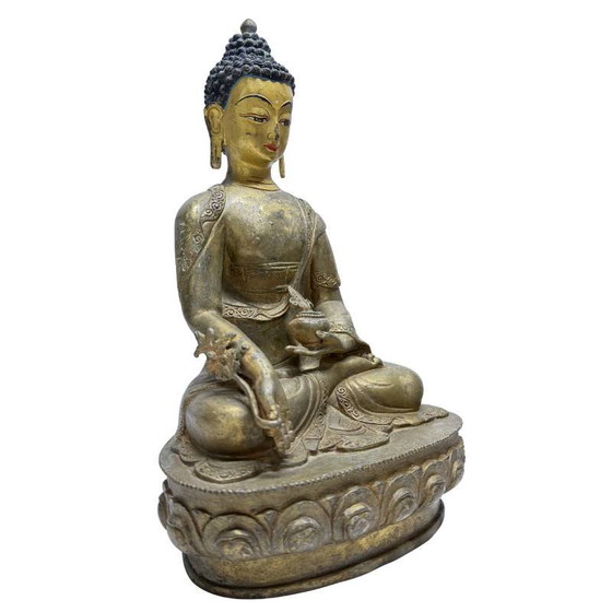 Antique Buddha with Original Painting – Lot 459 – Sculpture (photo 2 of 13)