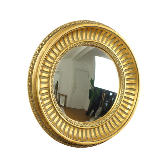 Image 1 of Specchio rotondo in legno da maggiordomo Occhio di strega