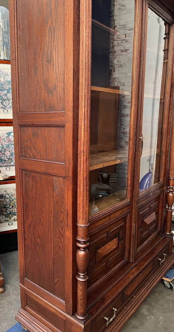 Biblioteca in stile Enrico II. In legno massello di quercia. – Librerie (photo 4 of 8)
