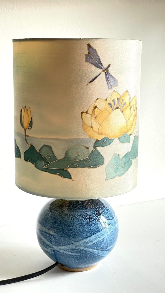 Image 1 of Vintage Silk Painting Lamp
