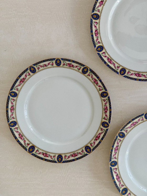 Image 1 of Set van 7 Limoges porseleinen borden, Frankrijk