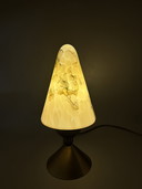 Vintage table lamp with marble glass shade - AGI Almelo (ca. 1970s)