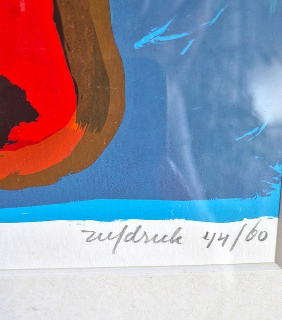 Image 1 of Ausdrucksstarker Druck des Künstlers Frank Rosen, „PAPEETE“, Nummer 44/60 – selbstdruckend, selten und einzigartig