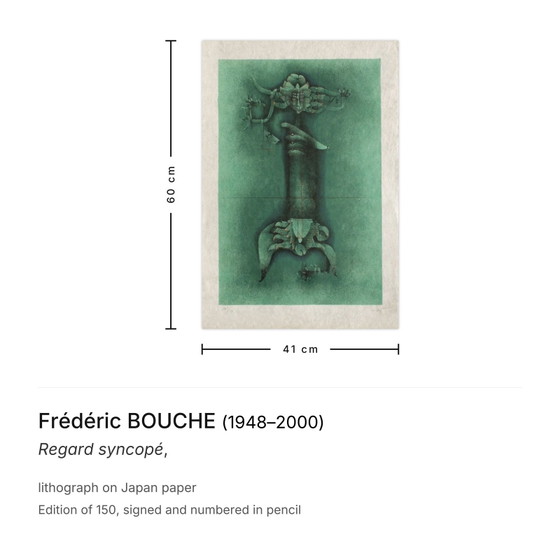 Image 1 of Frédéric BOUCHE Regard syncopé Litografia firmata