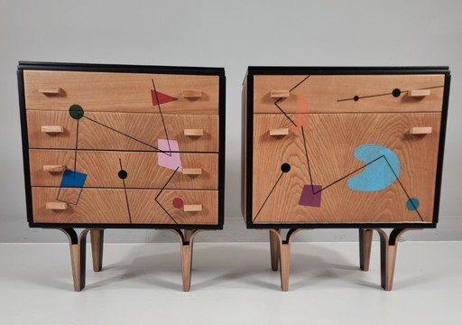 Mesitas de noche, década de 1970, juego de 2