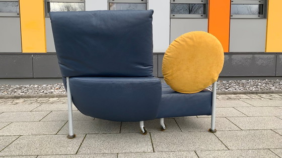 Image 1 of Divano/seduta di design CASSINA in pelle Topkapi blu/grigio - giallo