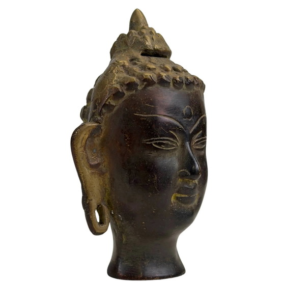 Cabeza de Buda de Bronce – Estilo Tailandés – Escultura Decorativa – Bronze (photo 2 of 9)
