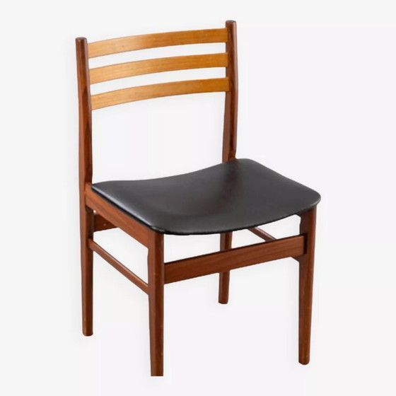 Image 1 of Coppia di sedie scandinave in teak e skai nero - Danimarca 1960