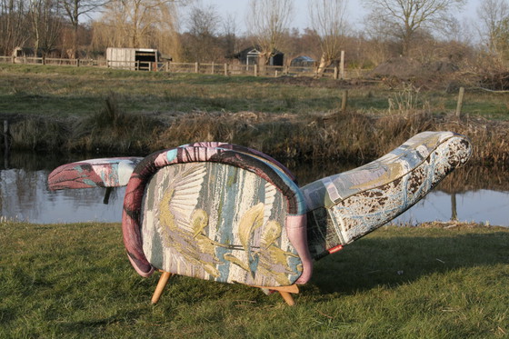 Image 1 of 1 uitklapbare, mid-century relaxfauteuil