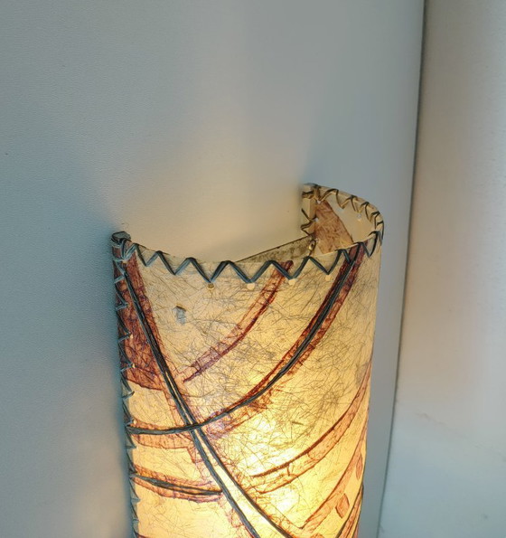 Image 1 of Lampada da parete unica in Washi/Rattan