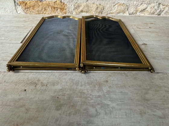 Parascintille in ottone con 4 pannelli – Oggetti decorativi, Brass, Vintage (photo 4 of 9)