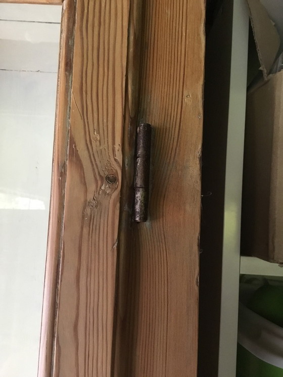 Image 1 of Pine Display Cabinet With 7 Glass Shelves