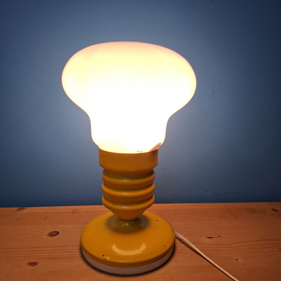Image 1 of Mid-century Italian space-age table lamp glass metal
