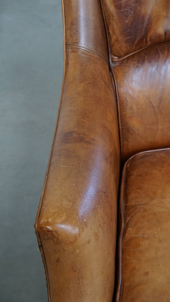 Image 1 of Vintage Fauteuil Gemaakt van Schapenleer