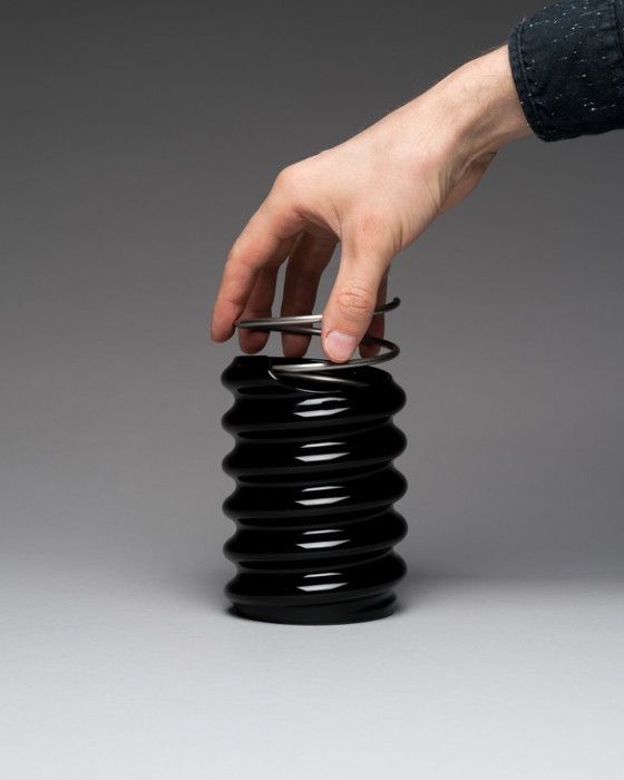 Image 1 of Rosenthal Studio-Line “Ringoletto” Transformable Vase Ron Arad Black Porcelain