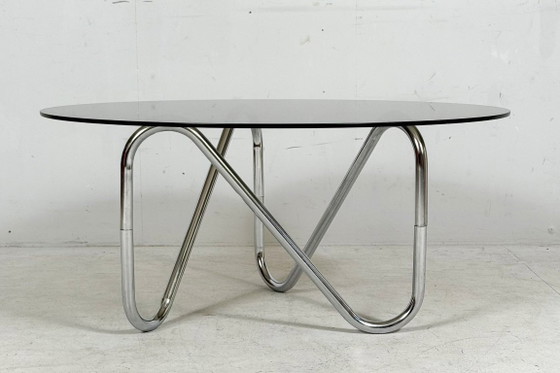 Image 1 of Französischer Stahlrohr Coffee Table/Couchtisch, der 1970er Jahre