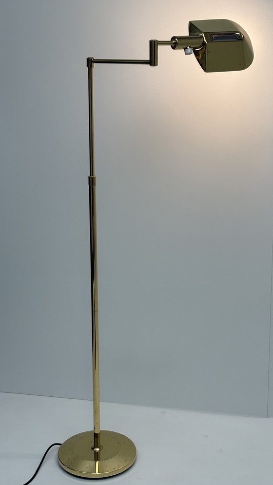 Image 1 of Lampada da lettura vintage in ottone regolabile in altezza Metalarte