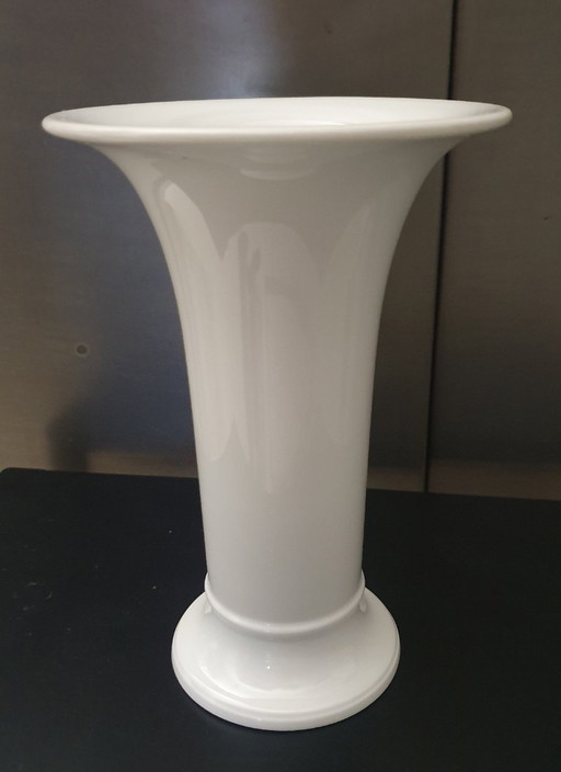 KPM Berlin Vase Entonnoir Vase Trompette Blanc Vintage Karl Friedrich Schinkel Classique du Design (19 cm)