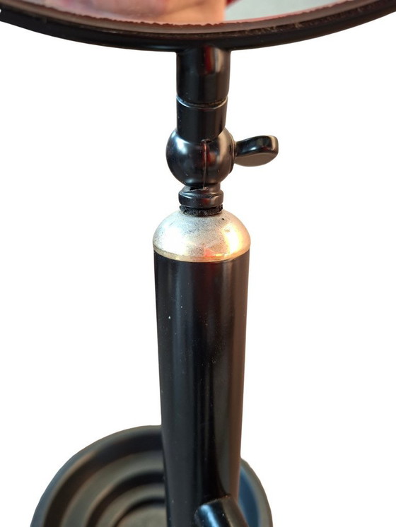 Image 1 of Moderner schwarzer Metall-Garderobenständer mit Spiegel und Ablagefach