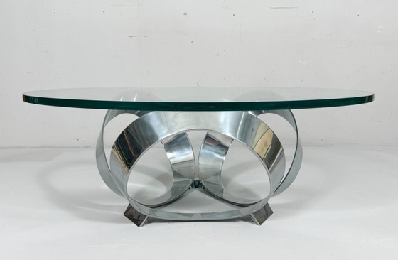 Image 1 of Space Age Table basse/table basse de Knut Hesterberg pour Ronald Schmitt, Diamond Aluminium, années 1970, Allemagne