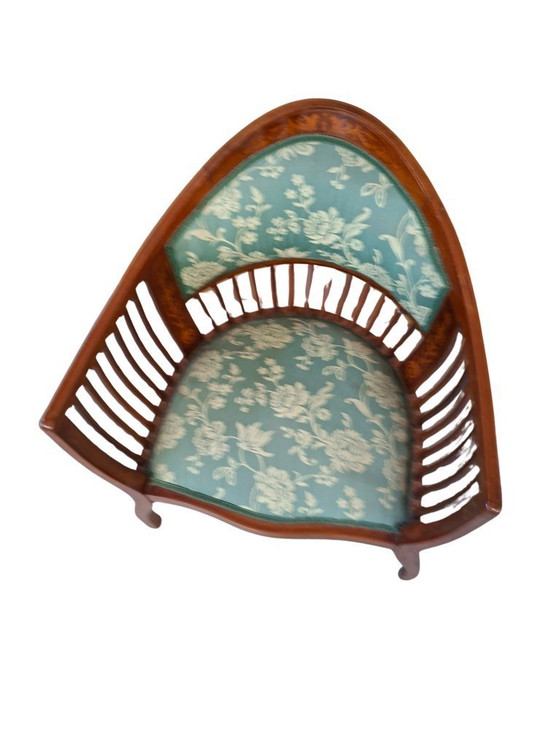 Image 1 of Elegant Inlaid Cherry Wood Bedroom Armchair