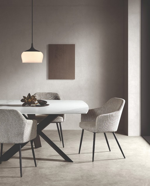 Armstoel Naturel Met Metalen Poten 6 Stuks – eetkamerstoelen (photo 2 of 5)