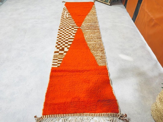 Image 1 of Tapis marocain en laine naturelle 400cmx100cm